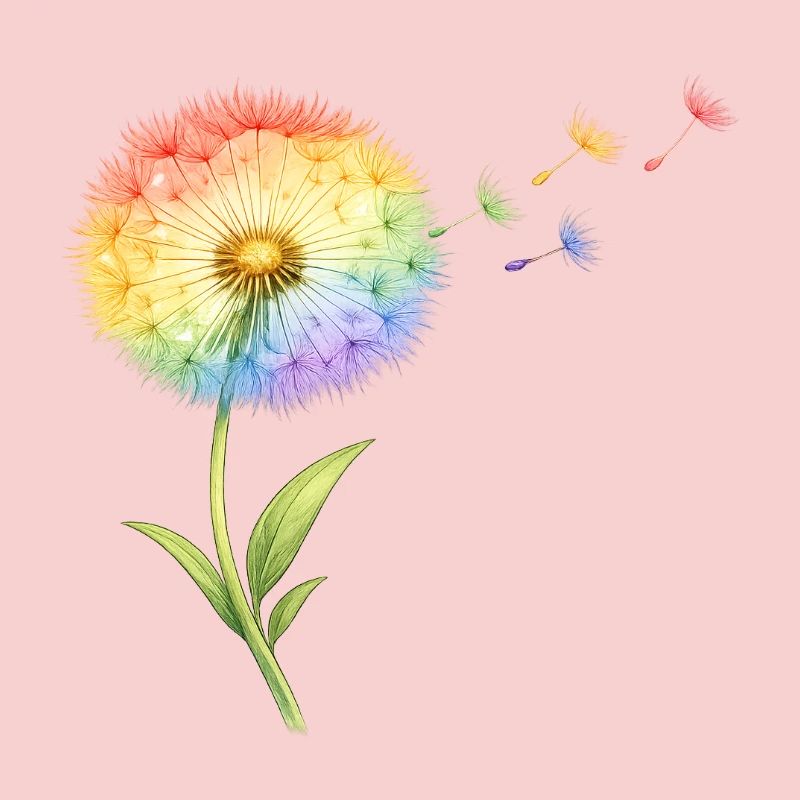 Regenbogen Pusteblume