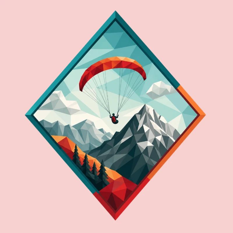 Paraglider über Berglandschaft