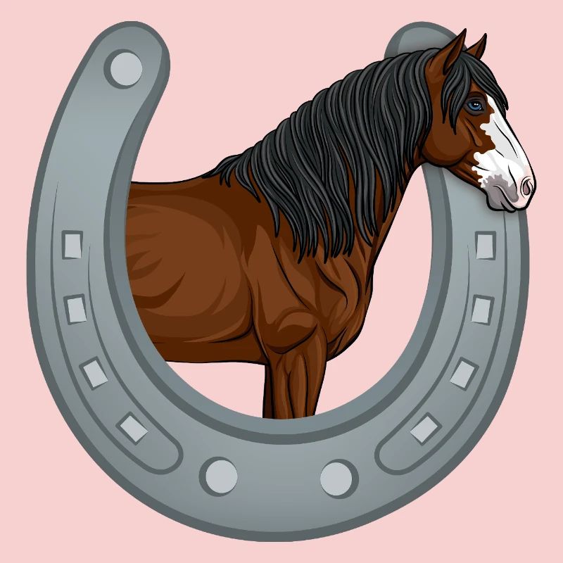 La tête du cheval d'Abaco dans un fer à cheval