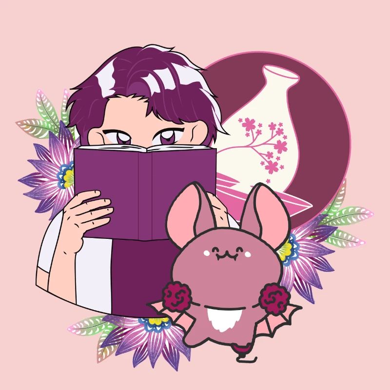 Manga Reader, Sake and Bat with Prosthesis