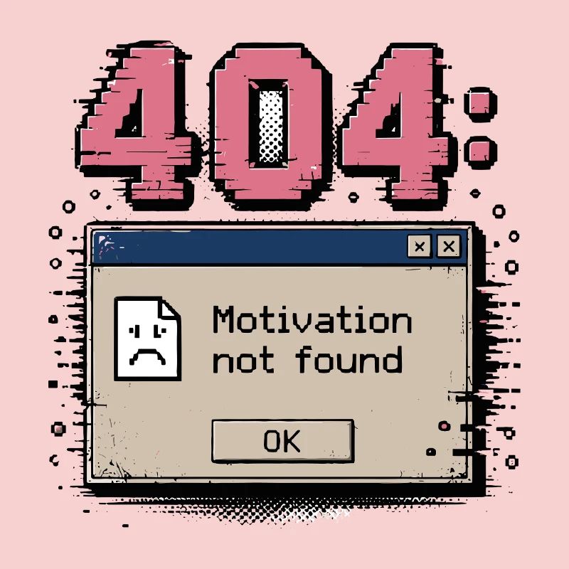 Retro 404 Error Motivation Not Found Vintage Humor
