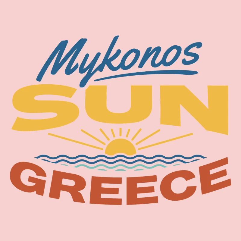 Mykonos Soleil Grèce Coucher de soleil Tee