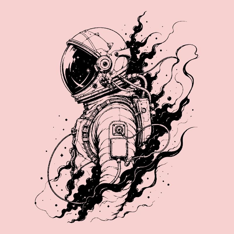Astronaut between stardust and eternity
