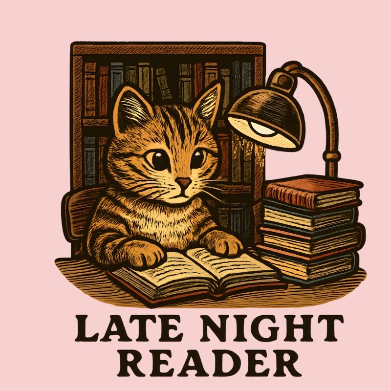 Lecture nocturne : Le chat à la table de lecture