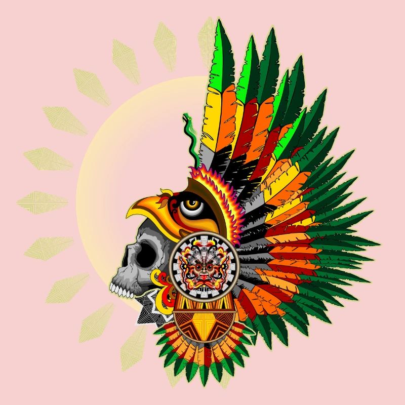 Aztec Eagle Warrior Skull