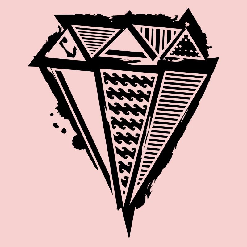 A diamond graffiti with different patterns