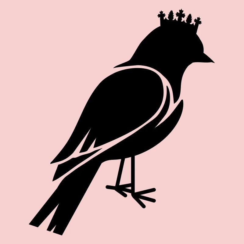 Bird silhouette with crown