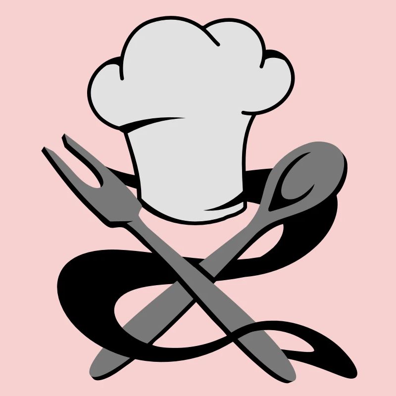 A chef's hat with spoon and fork