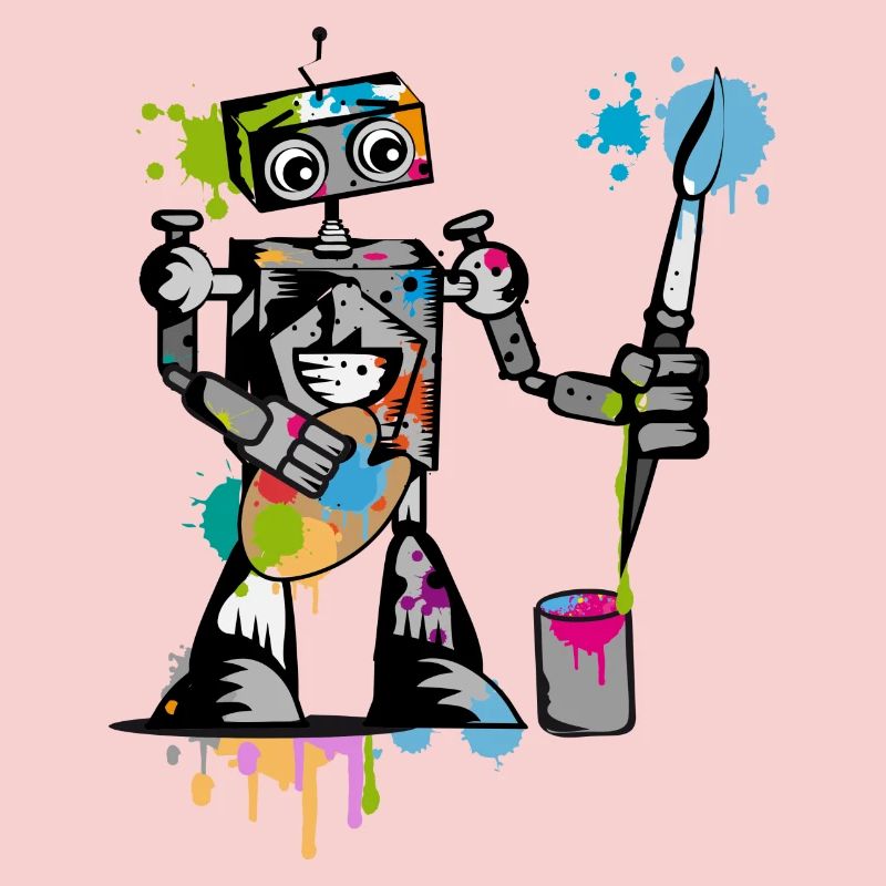 A robot with a brush