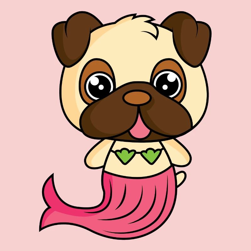 Pug as a mermaid