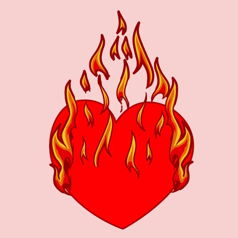 Fiery heart valentine fire flame romantic
