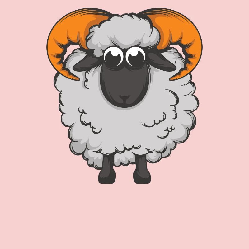Mouton mignon avec des bois de corne