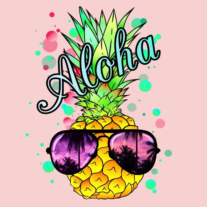 Aloha Ananas mit Sonnenbrille
