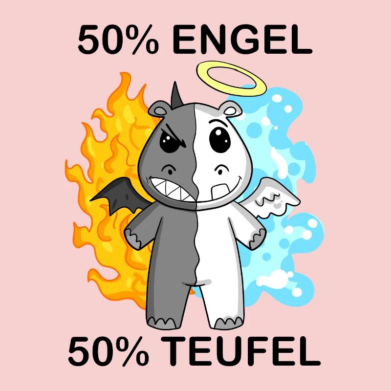 Nilpferd - Engel und Teufel