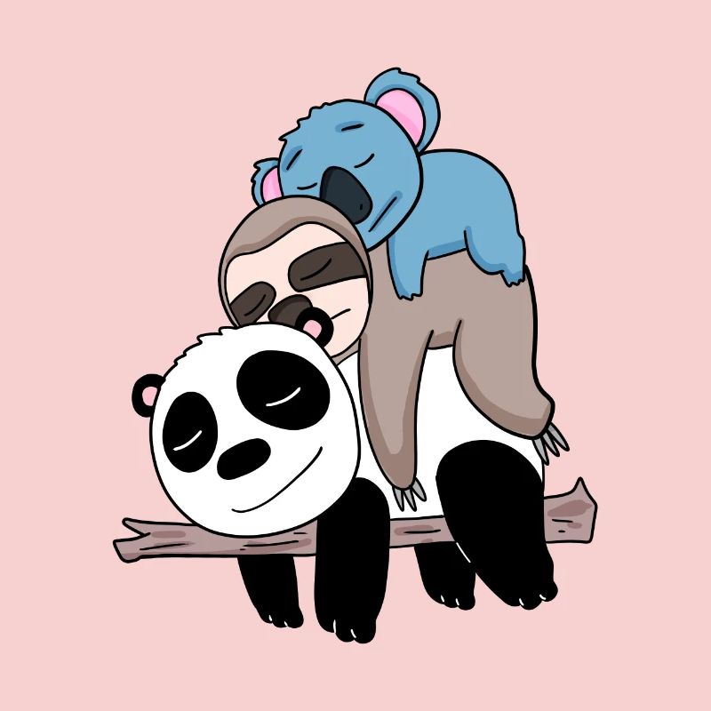 Panda sloth and koala