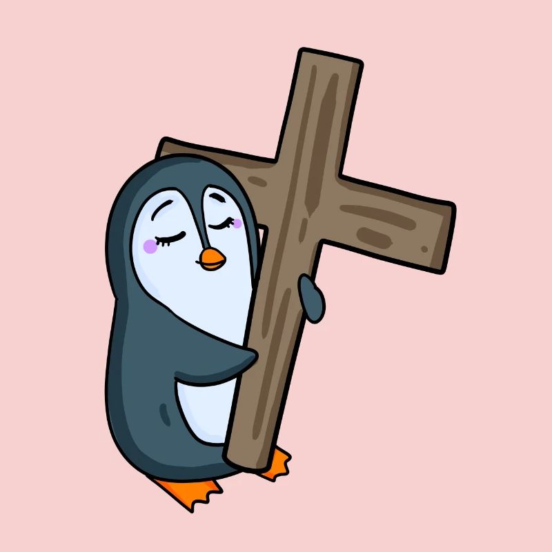 Penguin with cross