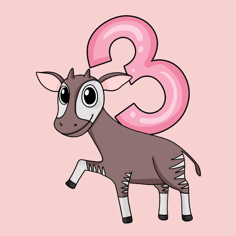 Mädchen 3 Jahre alt Okapi 3. Geburtstag Geschenk