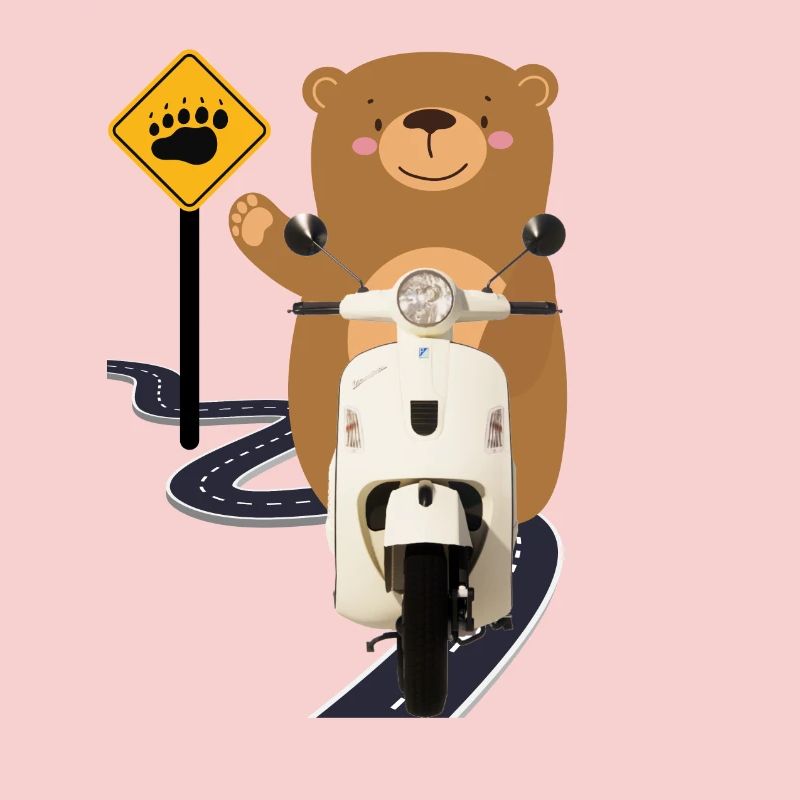 Moped Brown Bear