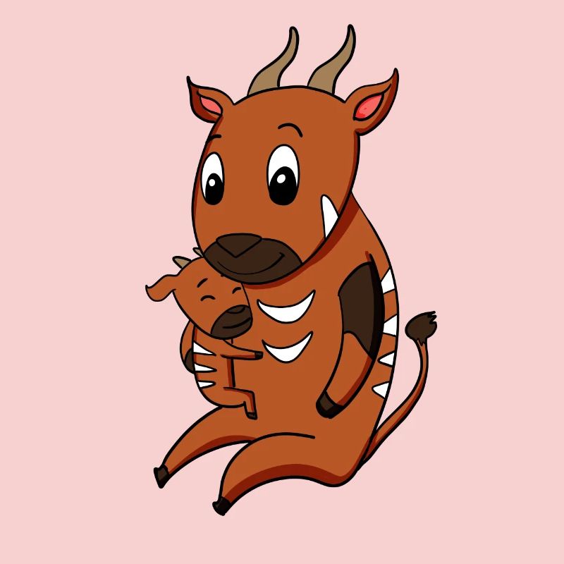 Grossesse familiale - antilope avec bébé
