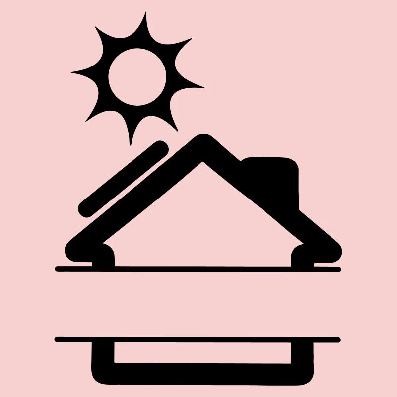 Solar panel on house with sun