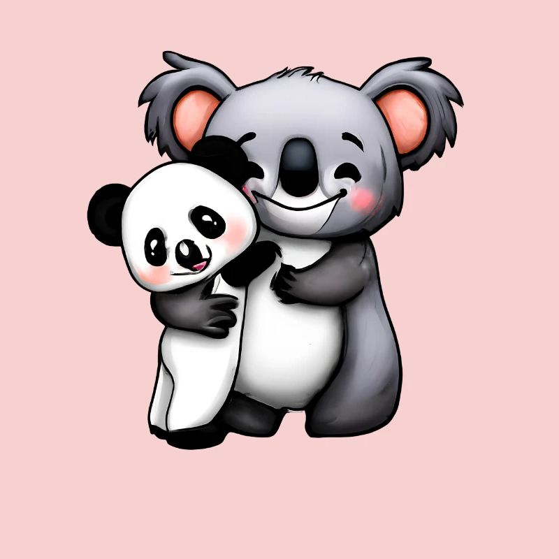 simpatico orso koala e orso panda squeeze e