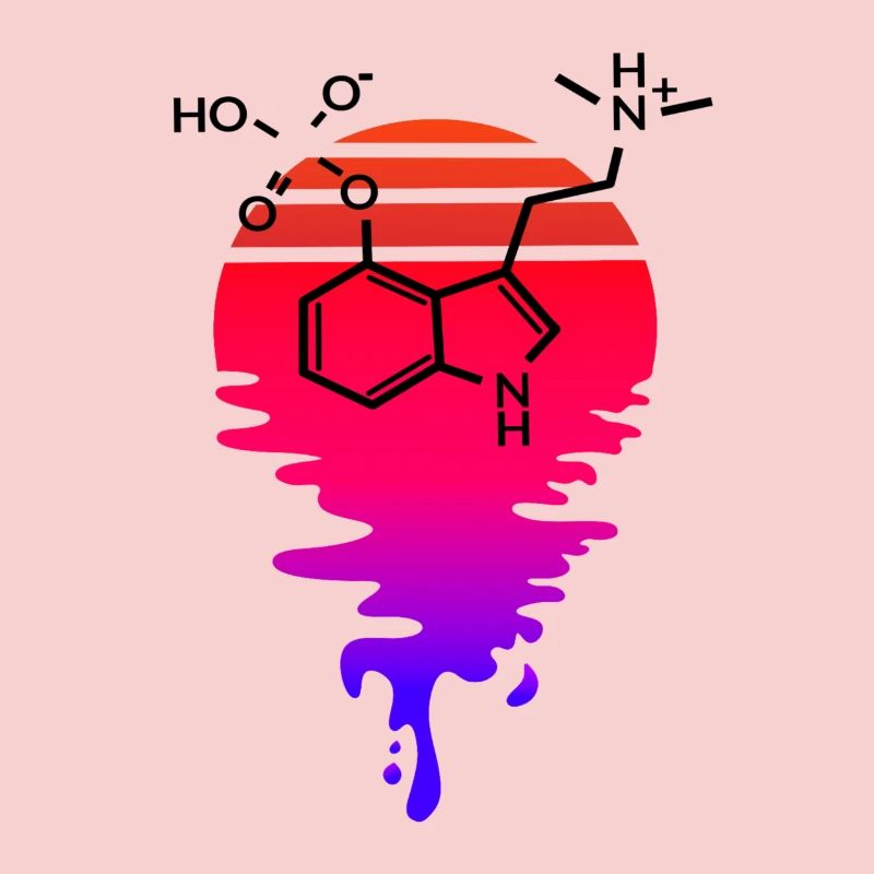 Molécule de psilocybine avec Retro Sunset