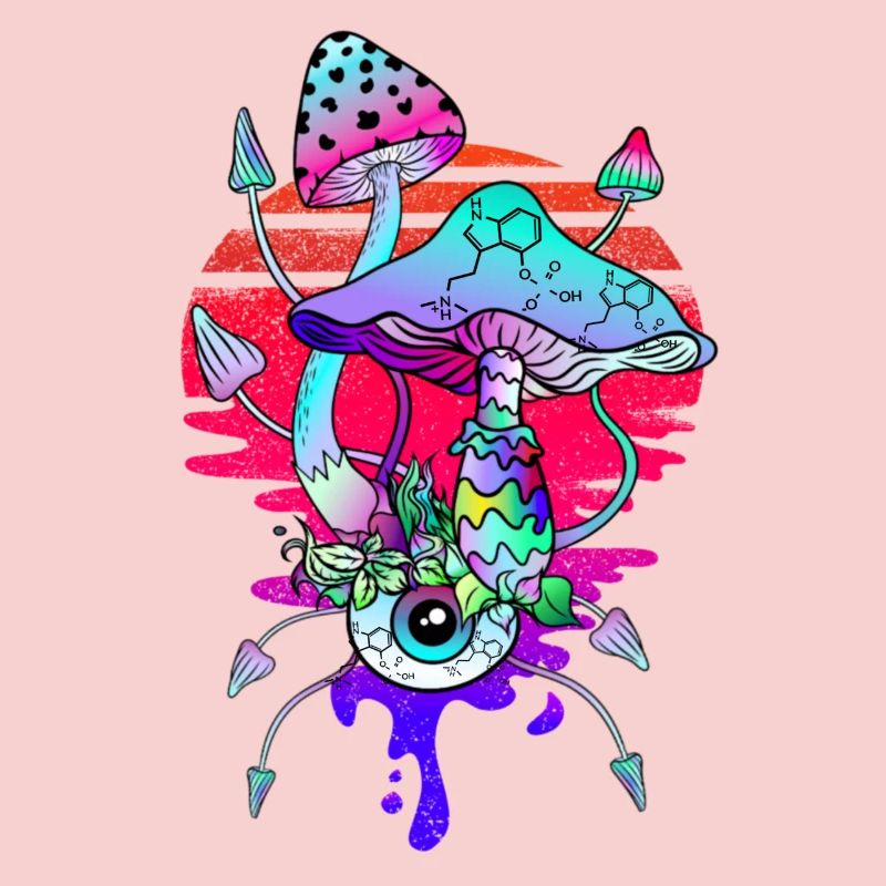 Psychedelic Magic Mushrooms Vaporwave