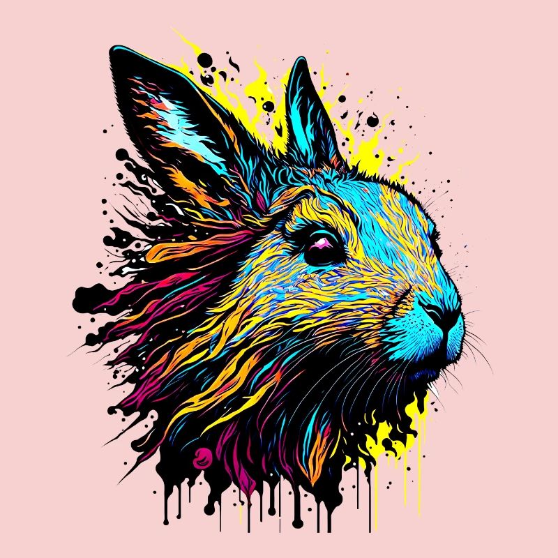 Rabbit Bunny Easter Gift Colorful Bunny Face