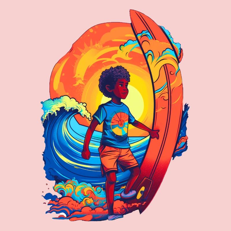 Surfeur avec motif rayon de soleil