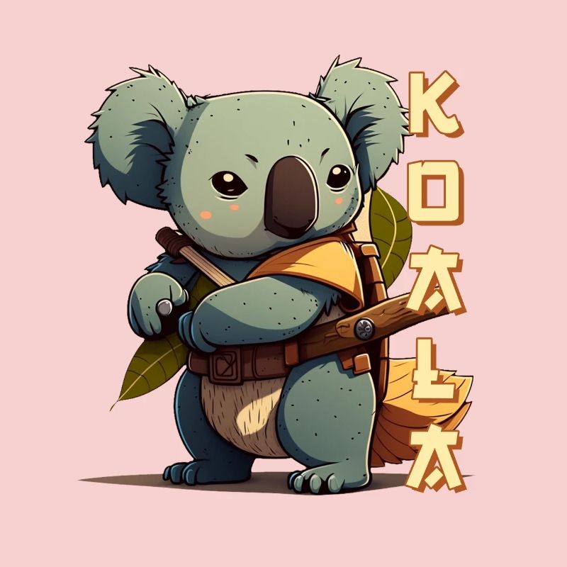Samurai Koala with lettering
