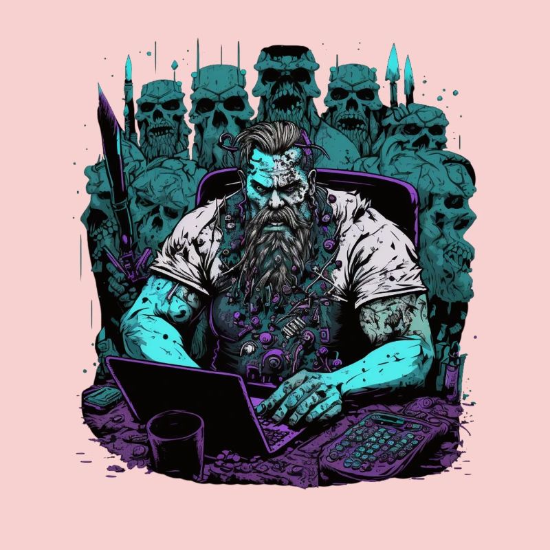 Admin Wiking programmiert Computer