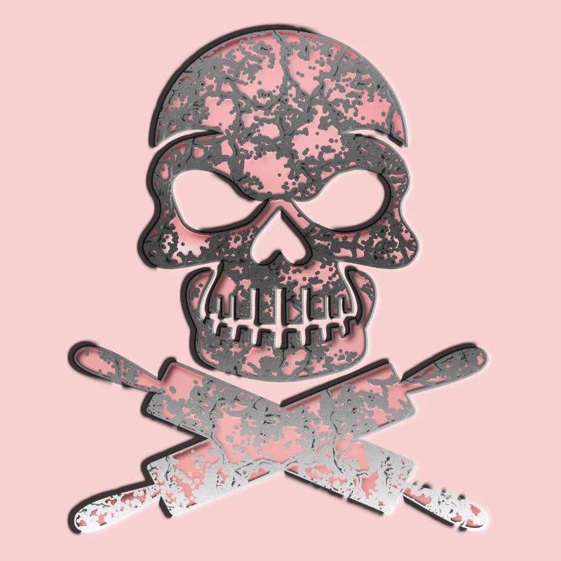 Skull skull with dough rolls