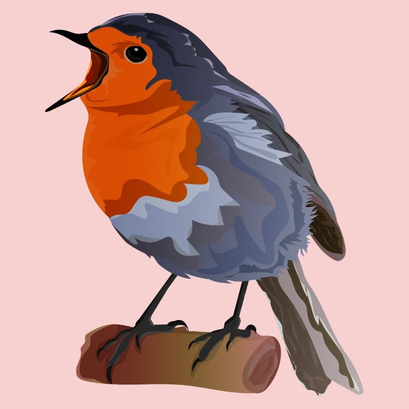 Robin Bird Illustration über Textil