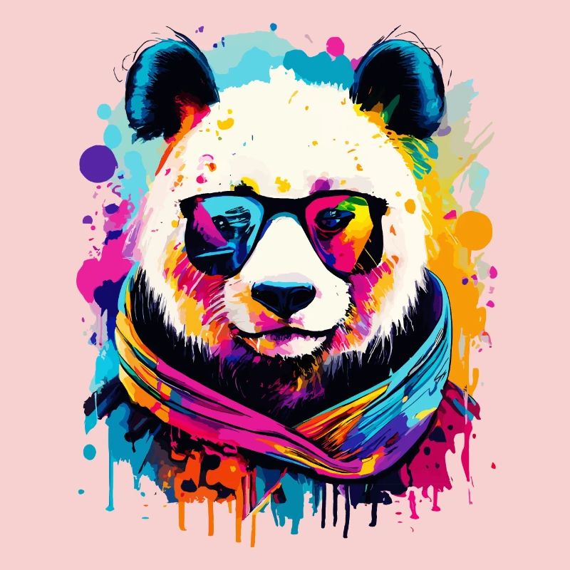 Panda Coloré - Panda Ours Multicolore - Panda Bear