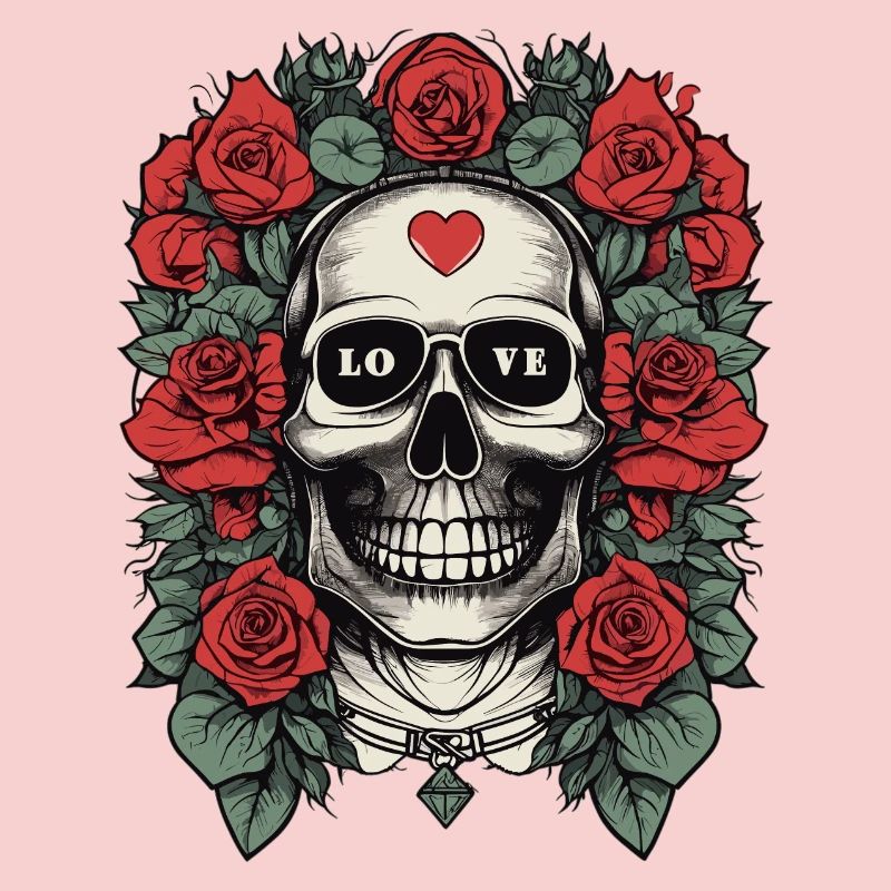 Skull with heart