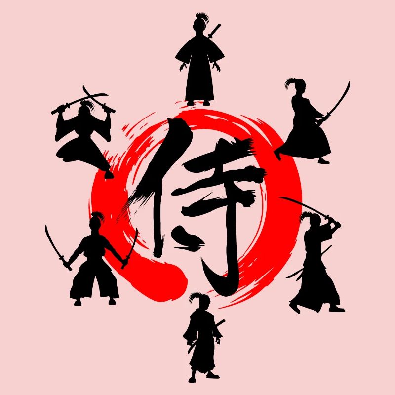Enso zen circle with Samurai