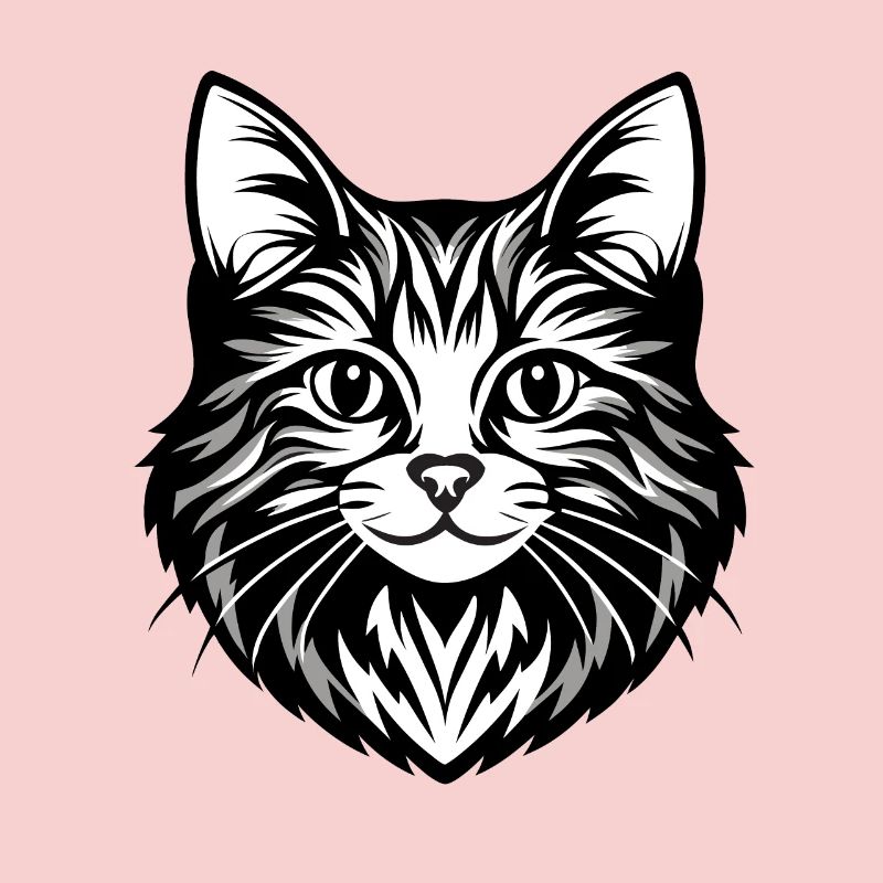 Illustration complexe de visage de chat