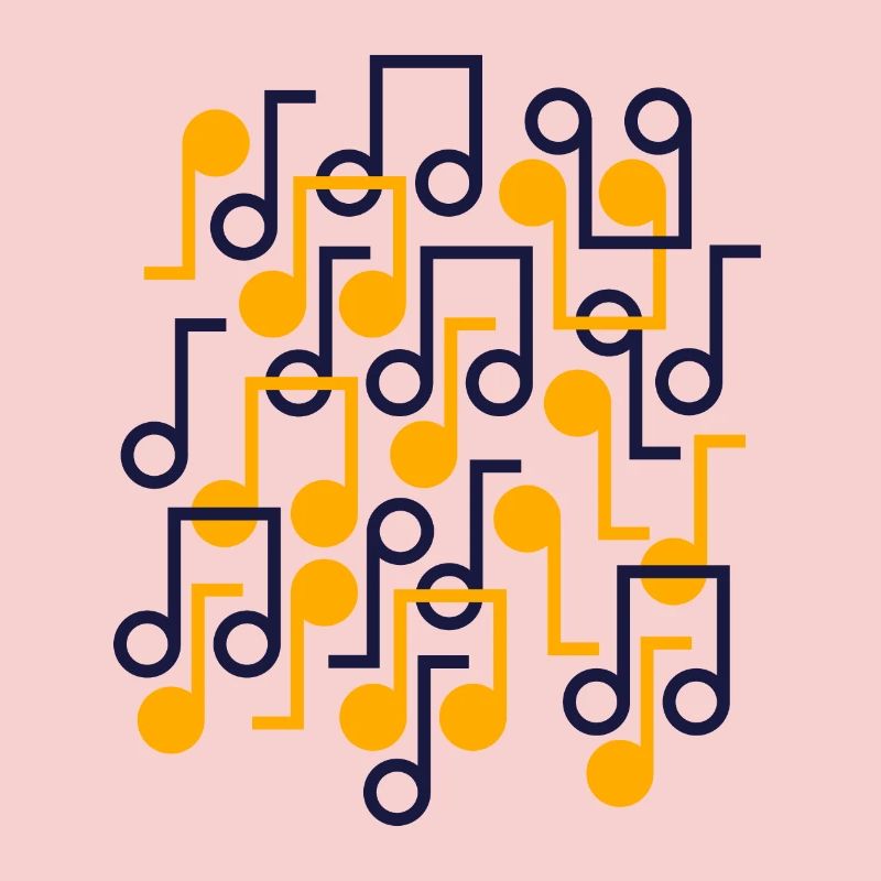 Music Notes Retro Style Pattern