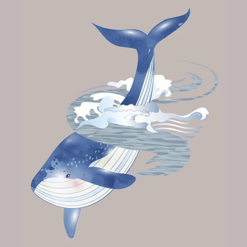 poisson rorqual bleu dans l’océan avec aileron de baleine