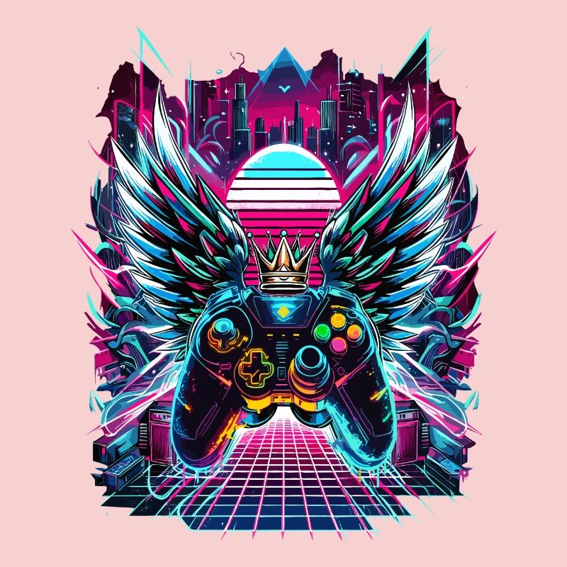 Synthwave Sunset Gamer Controller