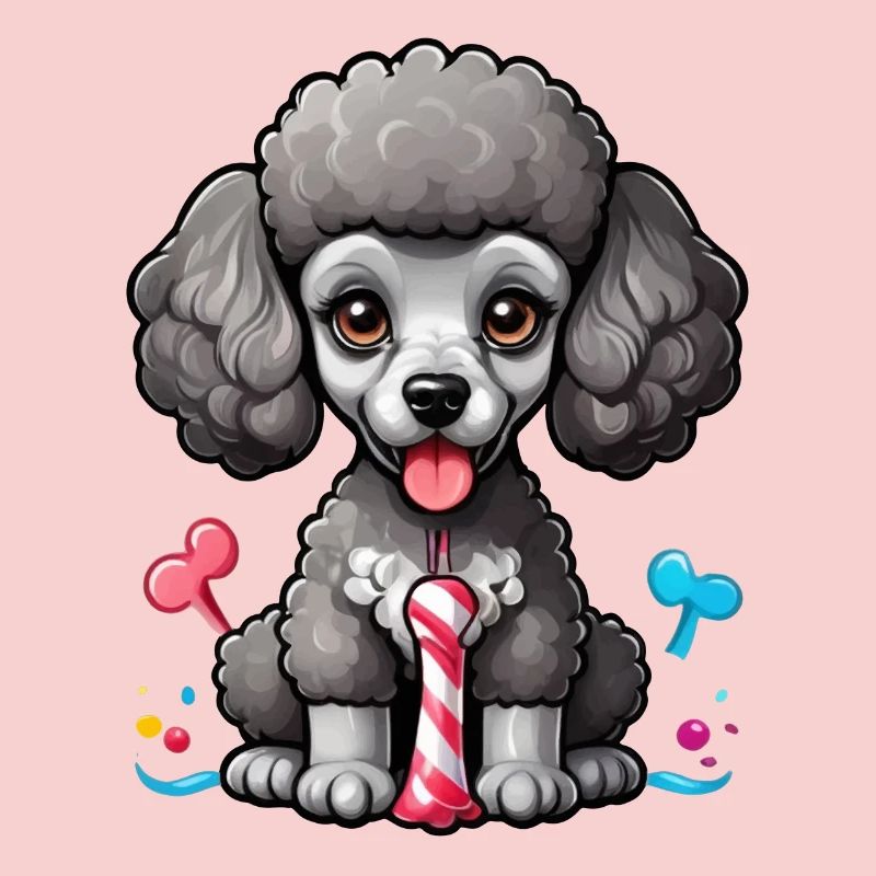 Playful Black Poodle