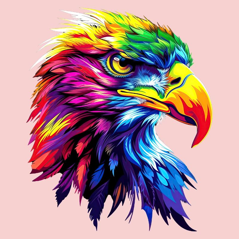 Aigle Pop Art Couleurs vives Aigle royal Pygargue à queue blanche