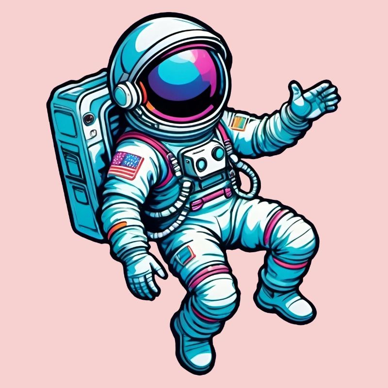 Astronaute de dessin animé coloré
