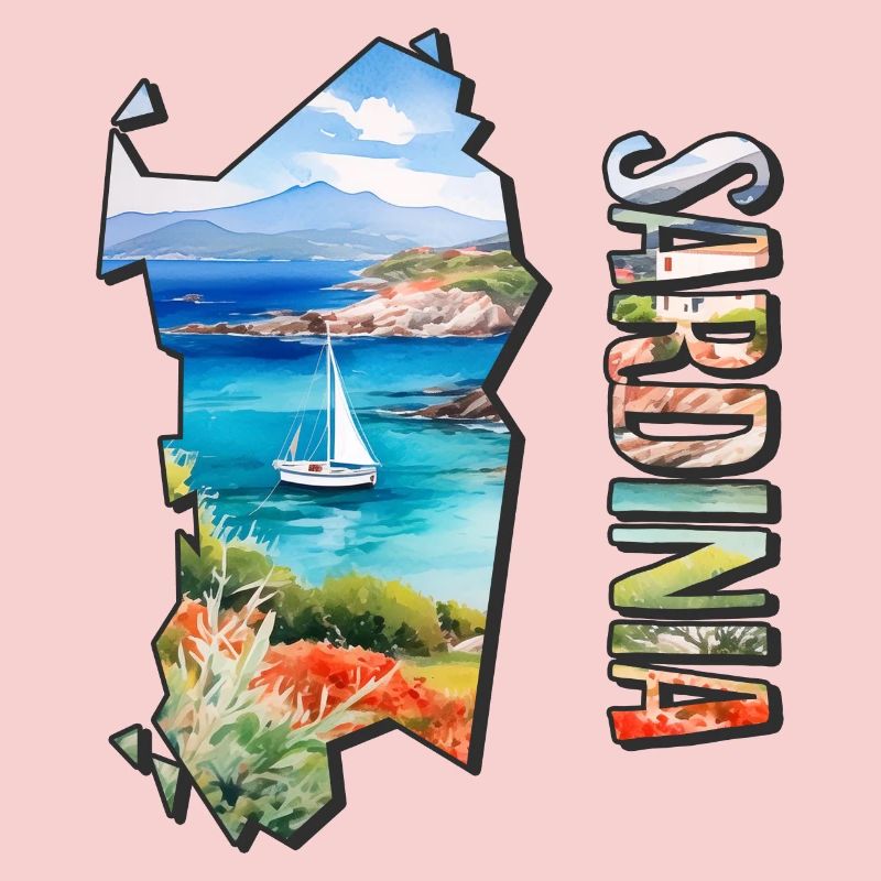 Watercolor Map Sardinia