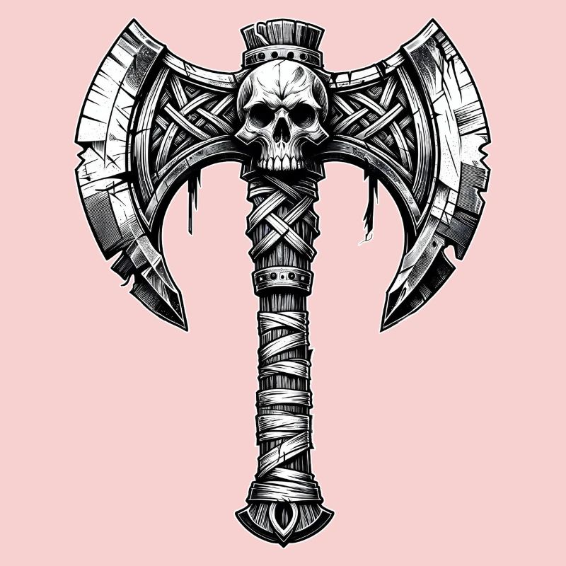 Axtwerfen Axt Totenkopf Design