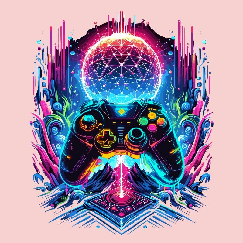 Synthwave Cyberpunk Gaming Controller