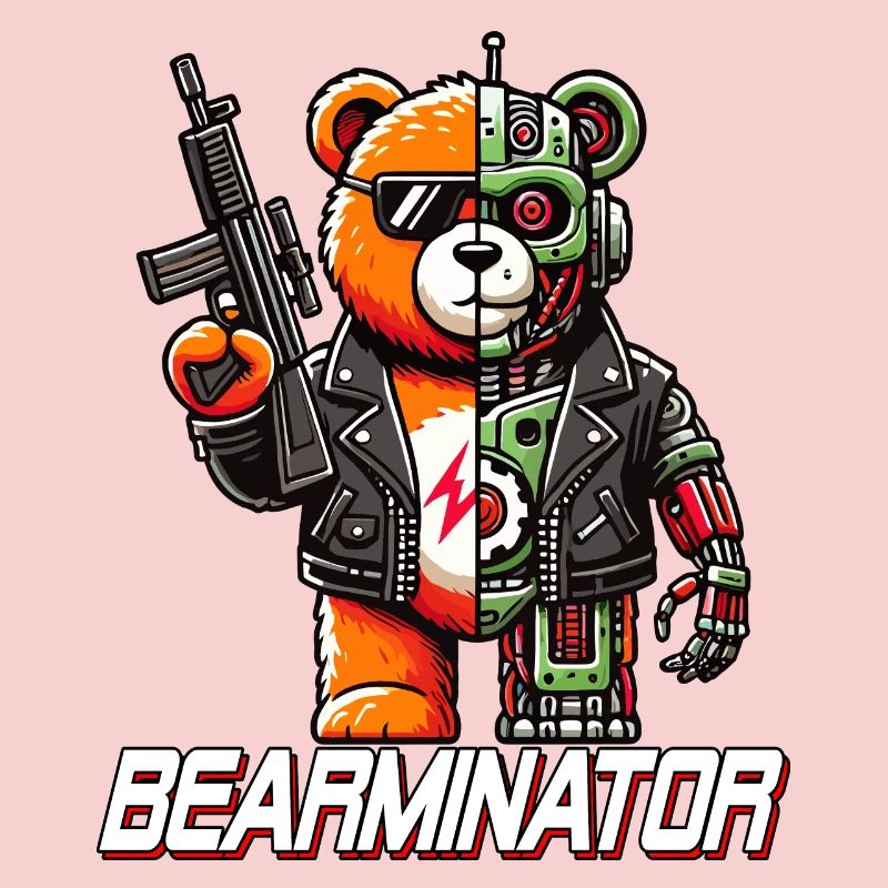Bearminator Funny Cyborg Teddy Bear Design