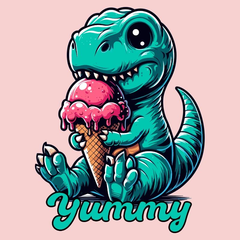 Süßer T-Rex mit Eis Dinosaurier Geschenk