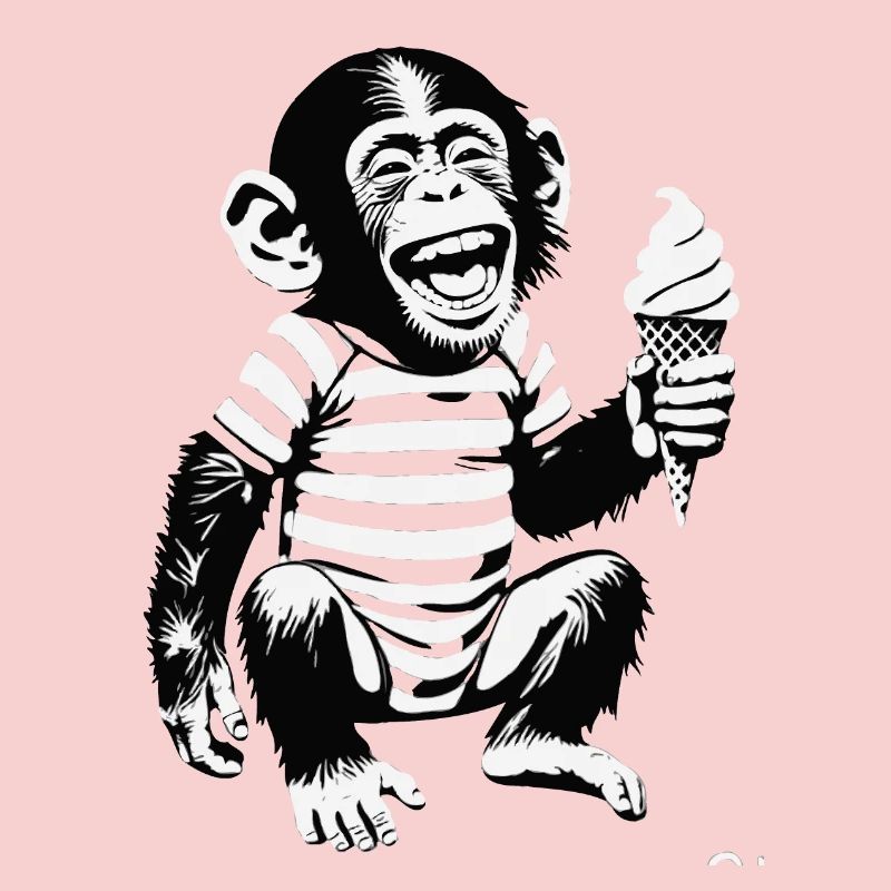 Verspielter Affe mit Eiscreme-Design