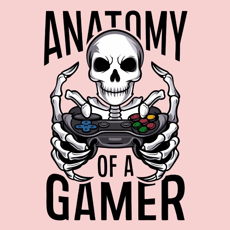 Gamer Skeleton mit Gamecontroller